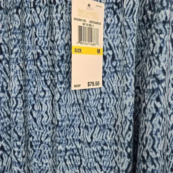 MICHAEL Michael Kors Cold Shoulder Blouse Sz Medium Gold Chain Straps - Picture 5 of 6